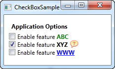 一个带有自定义内容的 CheckBox 控件