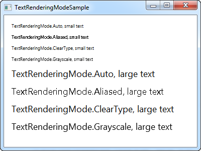 使用 TextRenderingMode 属性