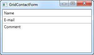 使用Grid的简单联系人窗口