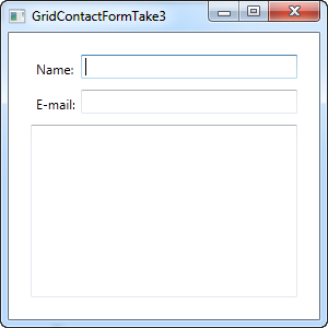 使用Grid的简单联系人窗口 - 第三个