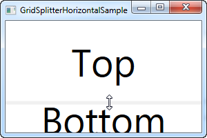 一个网格面板，其中有一个水平GridSplitter控件