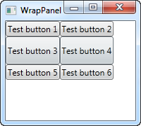 WrapPanel处于水平模式